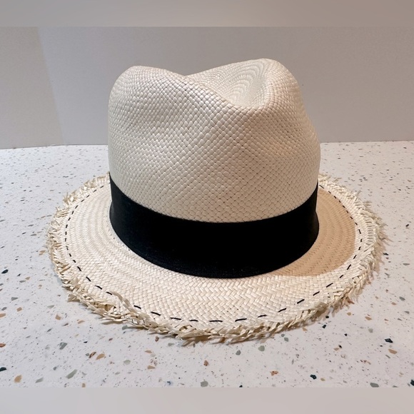 J. Crew Genuine Panama Hat M-L with Ornate Style & Grosgrain Ribbon - Picture 10 of 15